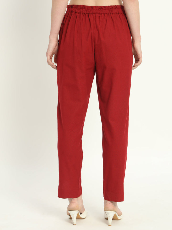 MAROON COTTON PANTS - SKYTICK