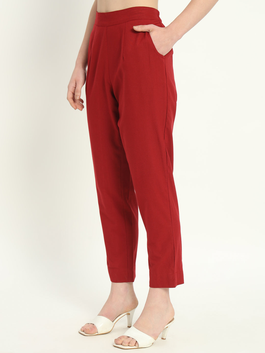 MAROON COTTON PANTS - SKYTICK