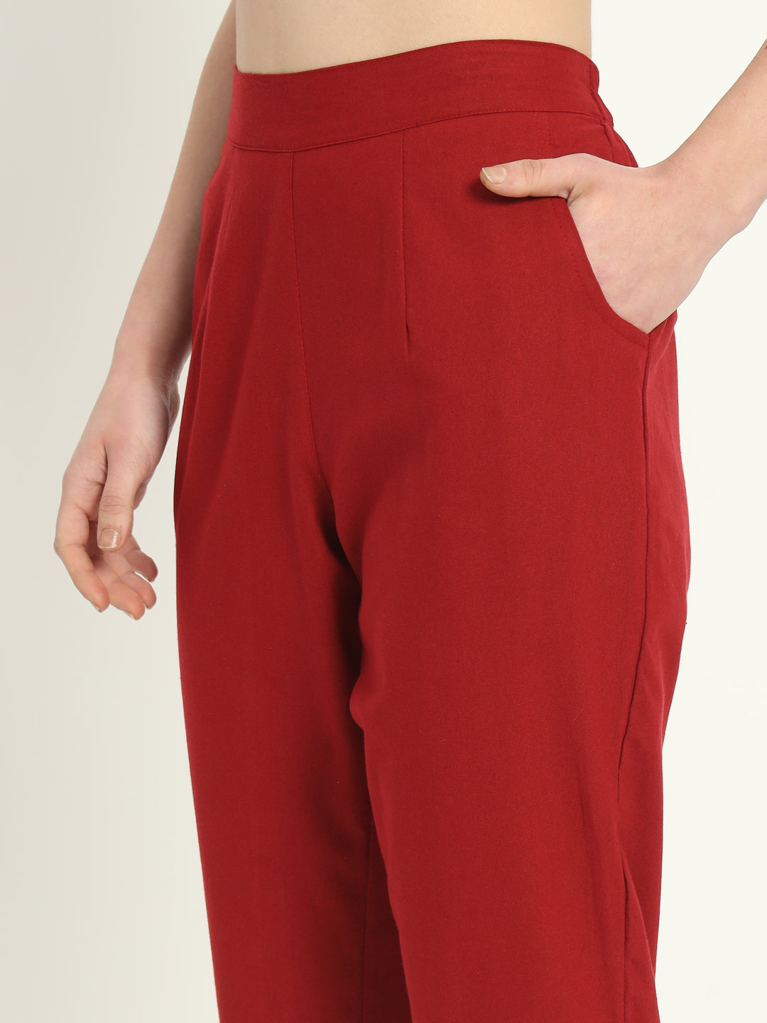 MAROON COTTON PANTS - SKYTICK