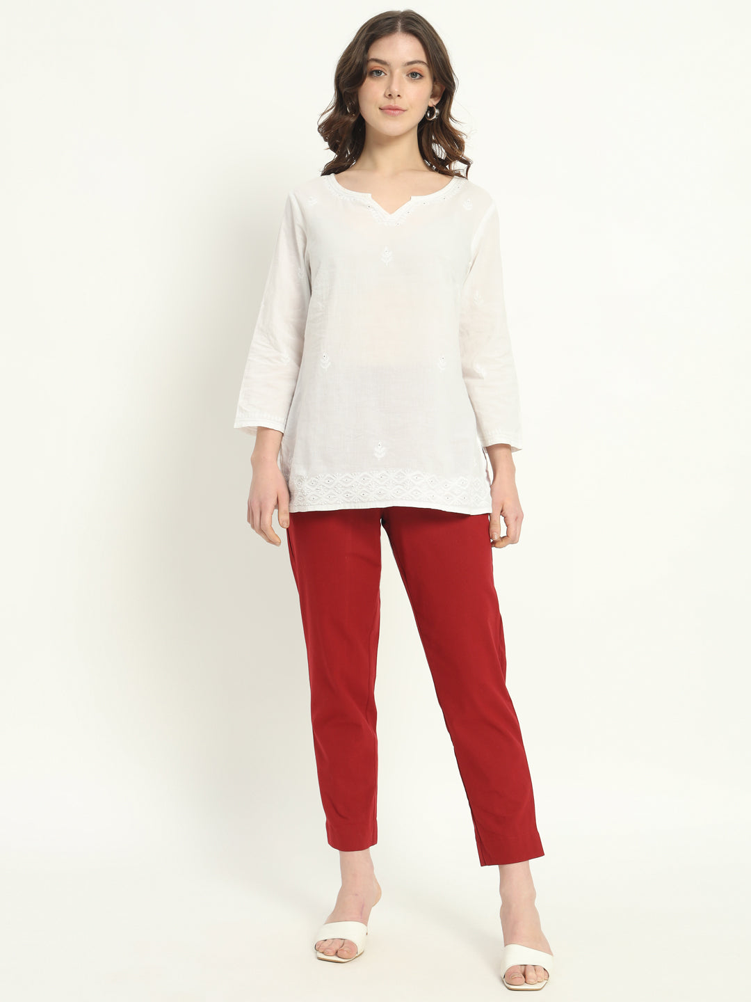 MAROON COTTON PANTS - SKYTICK