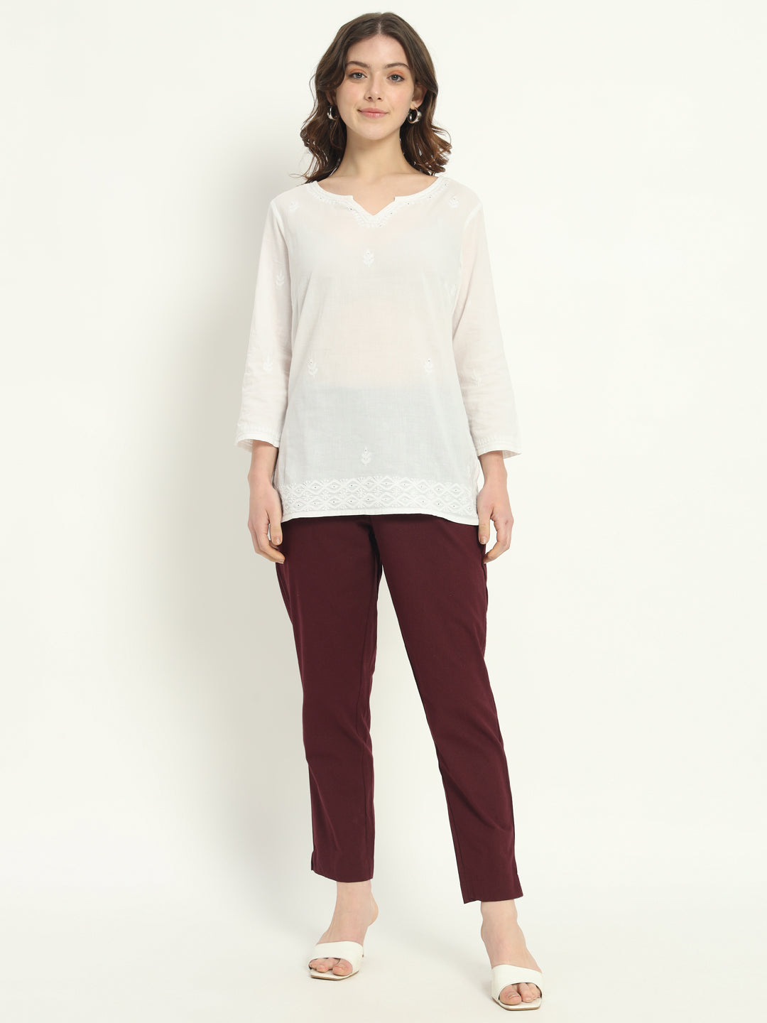 WINE COTTON PANTS - SKYTICK