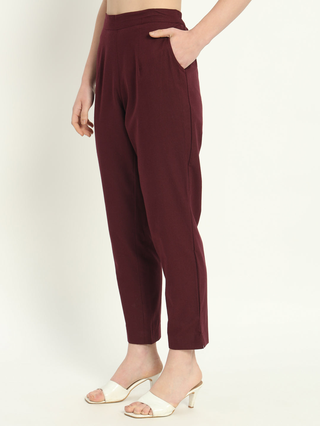 WINE COTTON PANTS - SKYTICK
