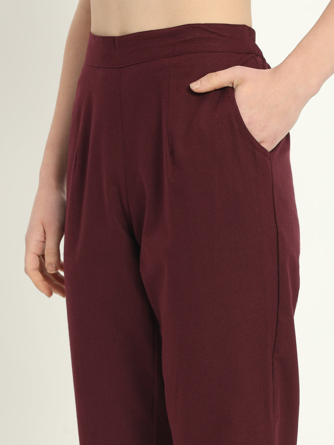 WINE COTTON PANTS - SKYTICK