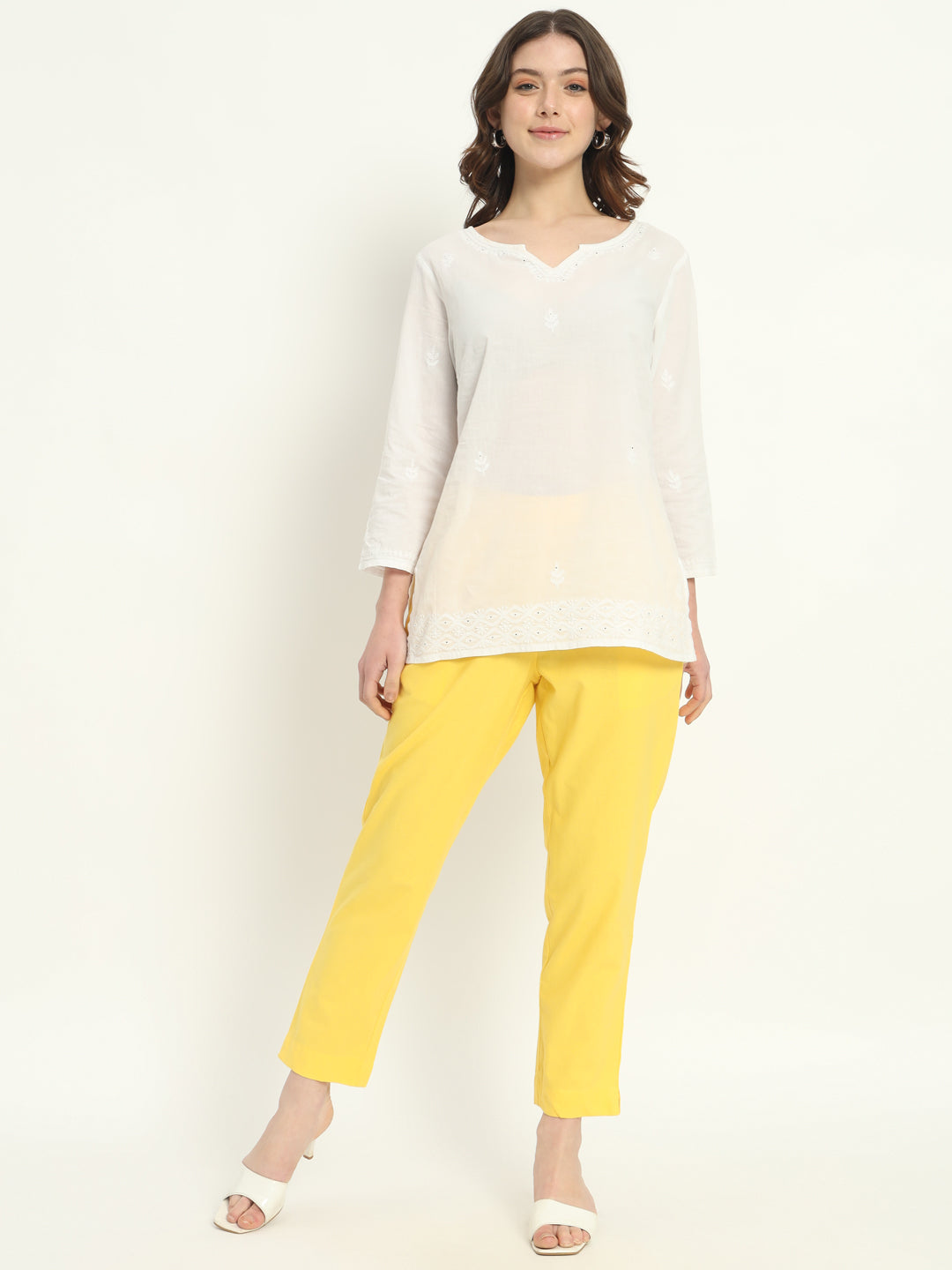 YELLOW COTTON PANTS - SKYTICK
