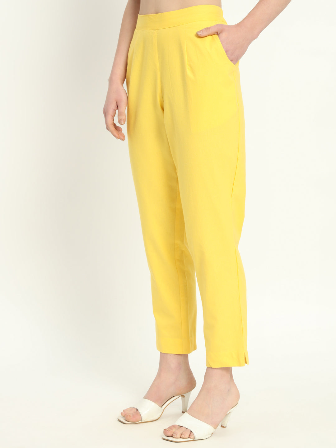 YELLOW COTTON PANTS - SKYTICK