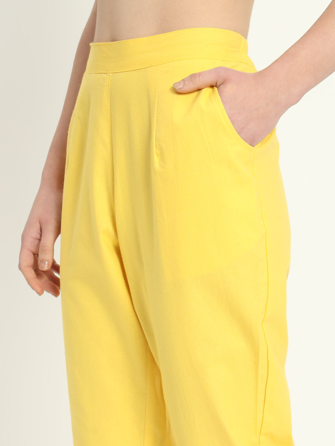 YELLOW COTTON PANTS - SKYTICK