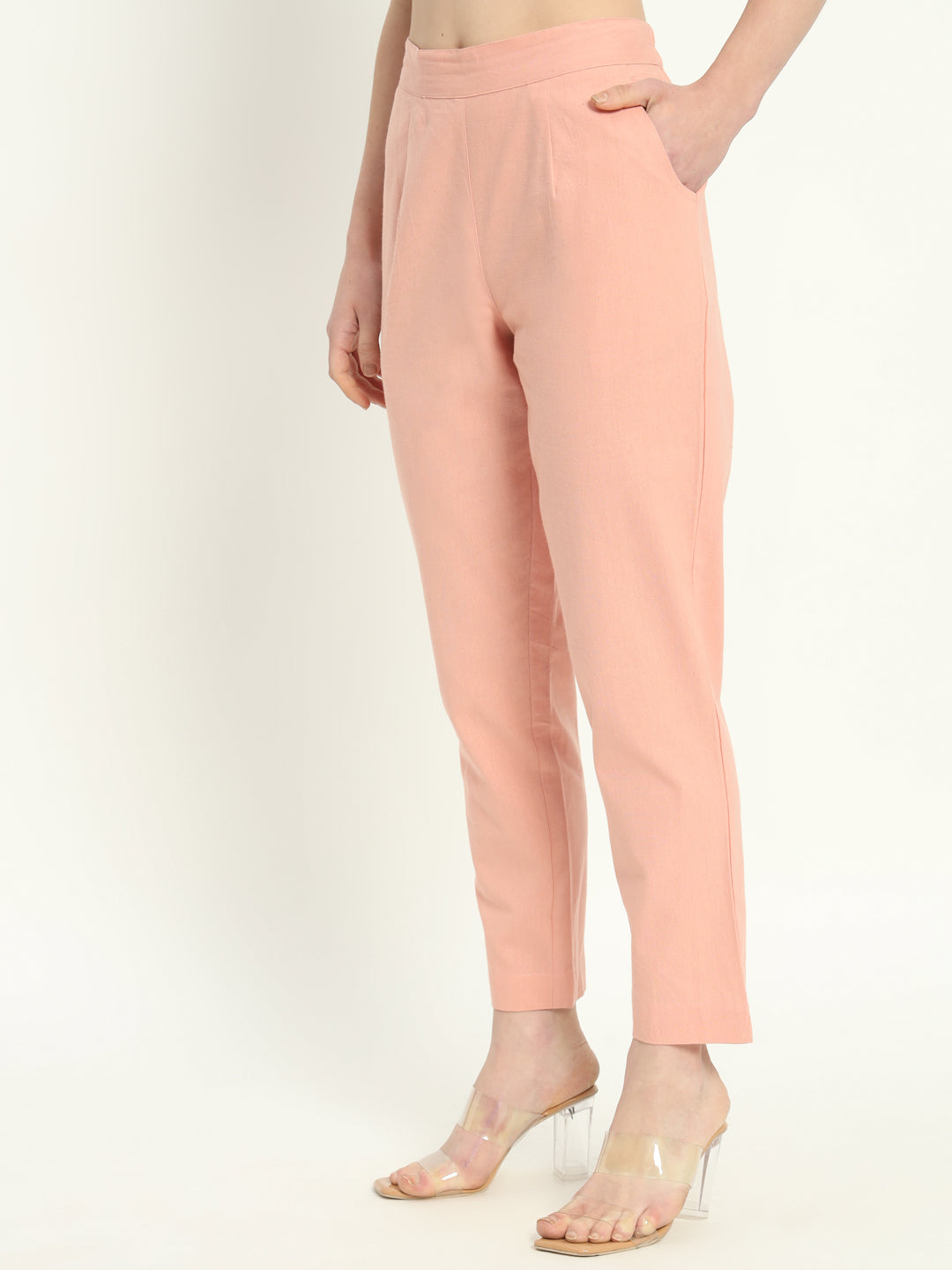 PEACH COTTON PANTS - SKYTICK