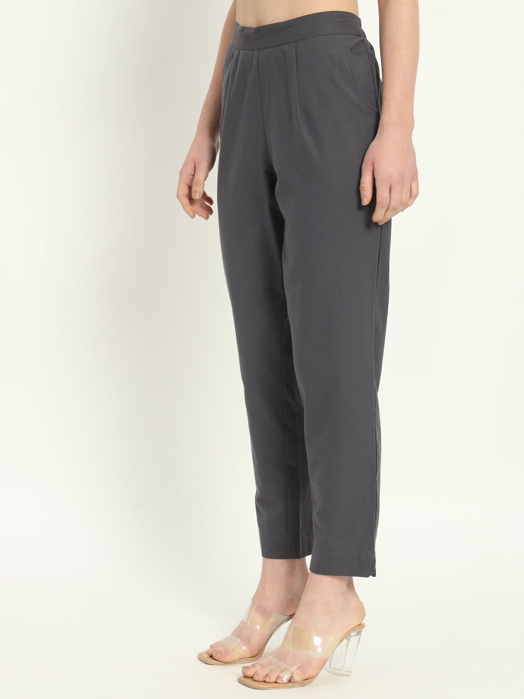 CEMENT GREY COTTON PANTS - SKYTICK