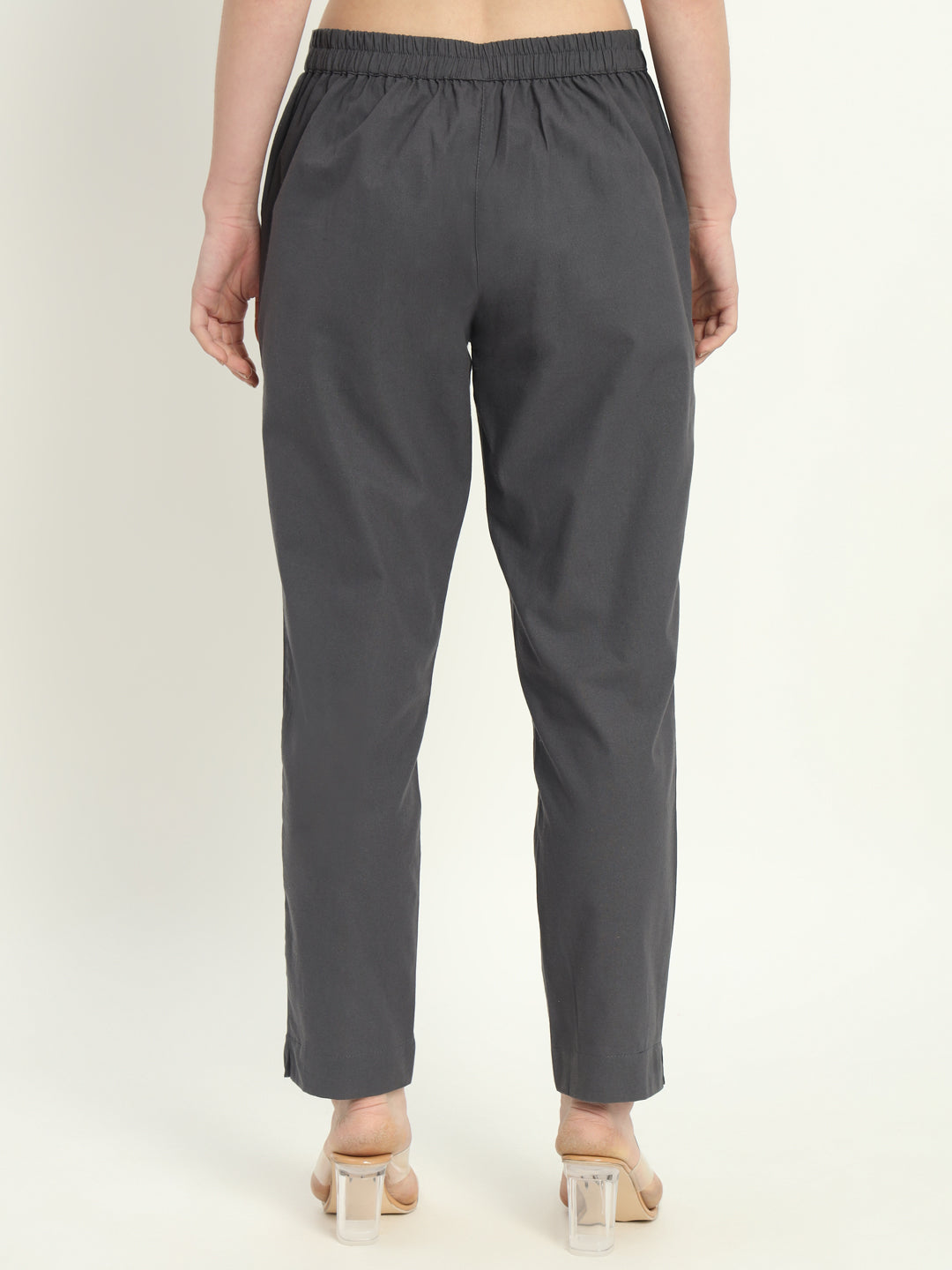CEMENT GREY COTTON PANTS - SKYTICK