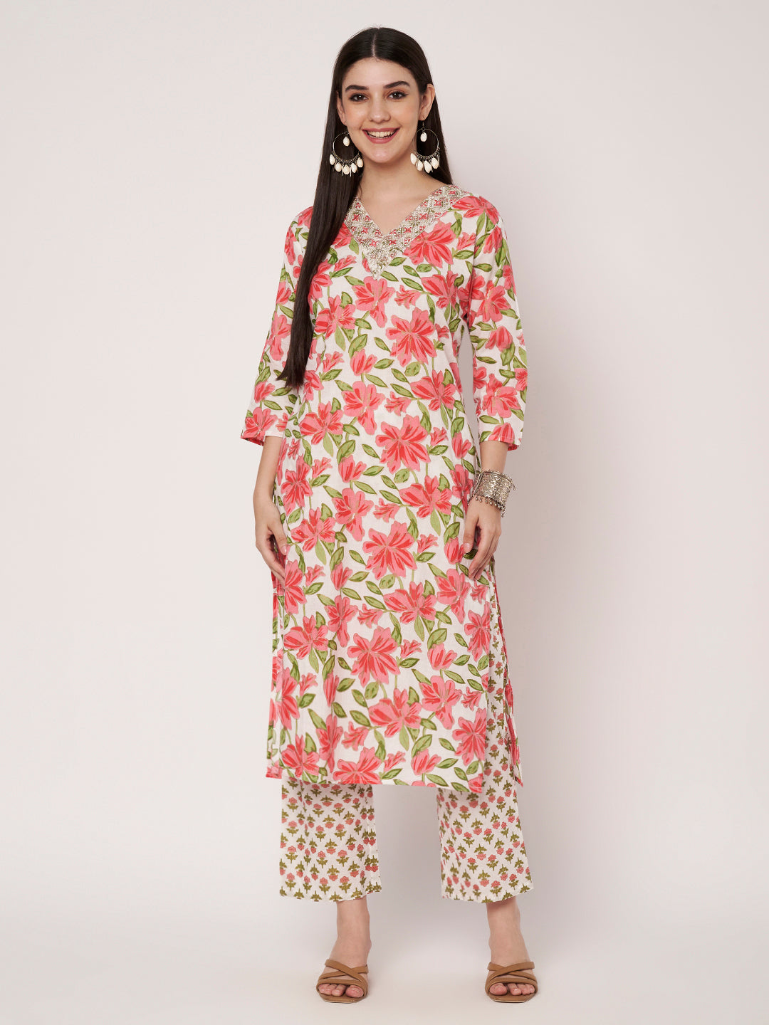 Cotton Kurta Pant Dupatta Set