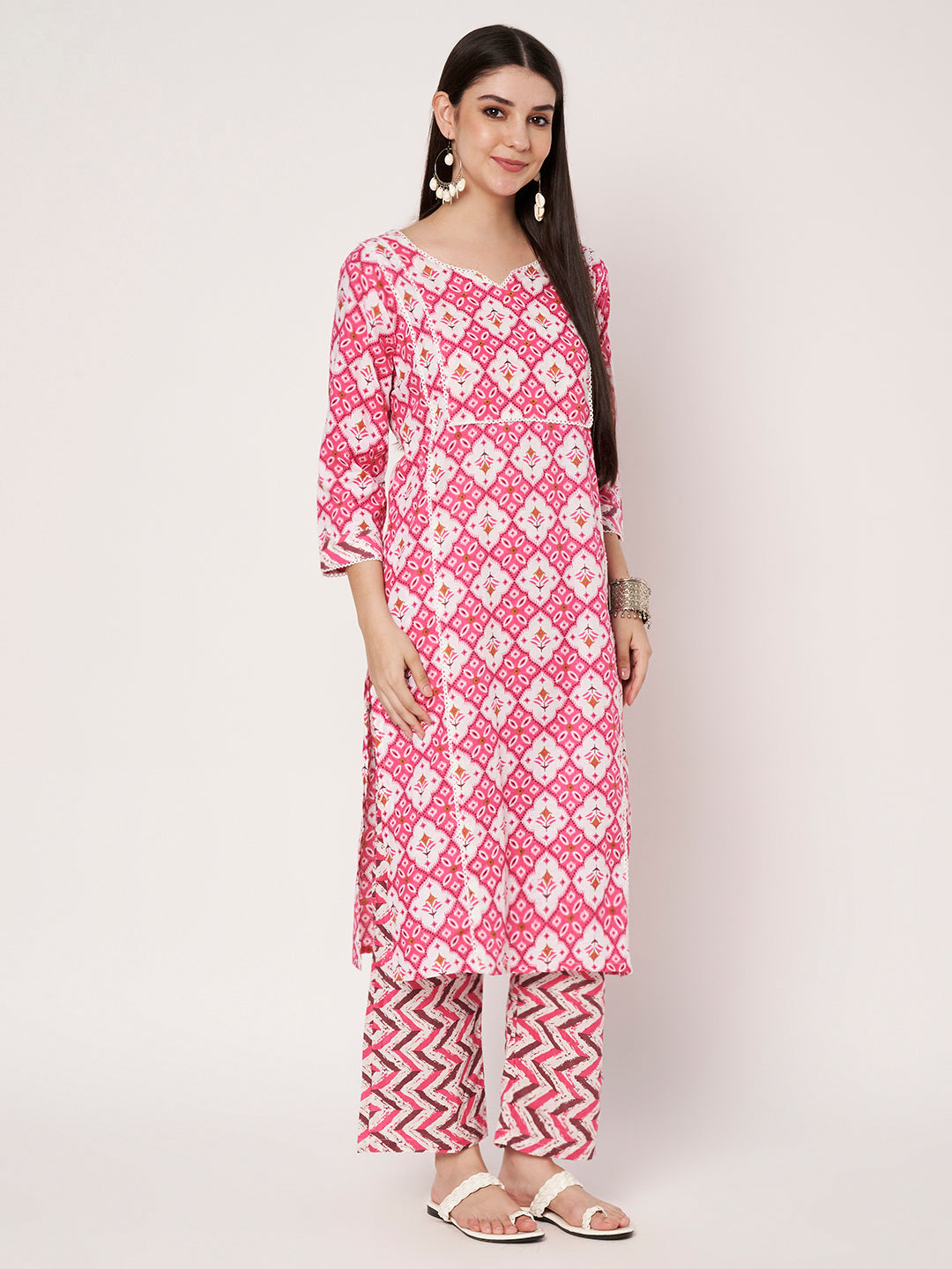 Cotton Kurta Pant Dupatta Set