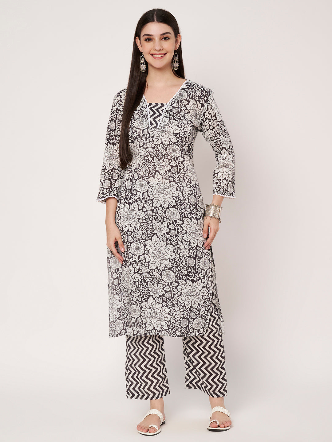Cotton Kurta Pant Dupatta Set