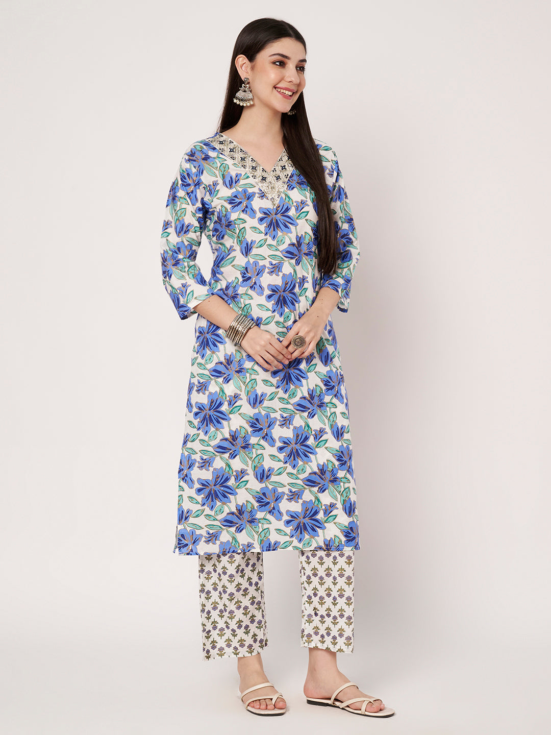 Cotton Kurta Pant Dupatta Set