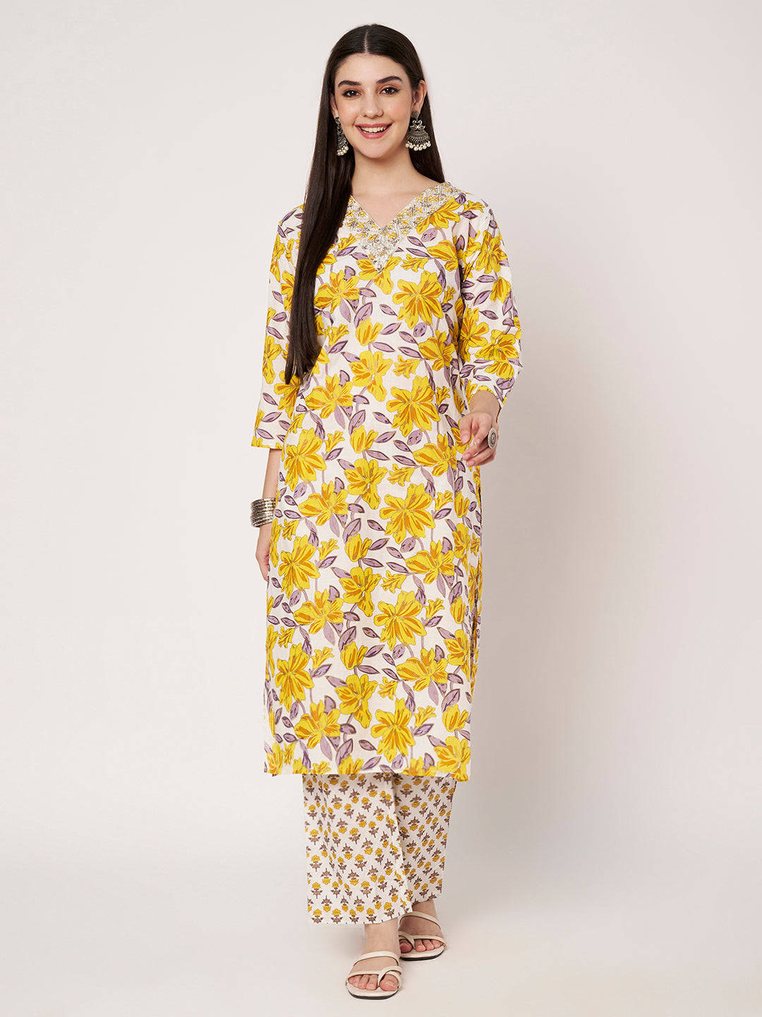 Cotton Kurta Pant Dupatta Set