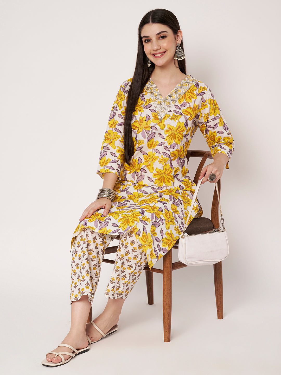 Cotton Kurta Pant Dupatta Set