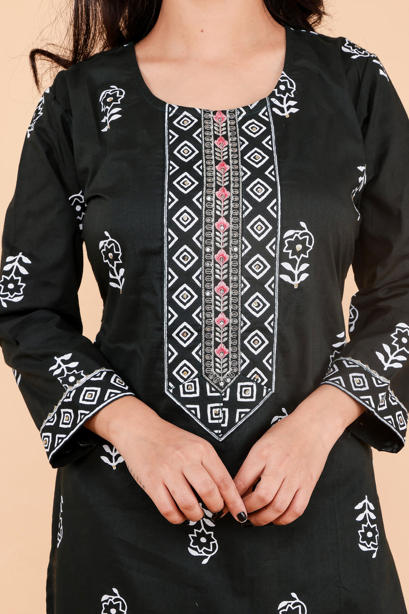 Cotton Kurta Pant Dupatta Set