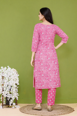 Pink Barik Jaal Pittan Work Dupatta Set