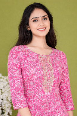 Pink Barik Jaal Pittan Work Dupatta Set