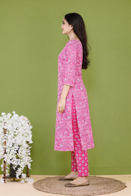 Pink Barik Jaal Pittan Work Dupatta Set