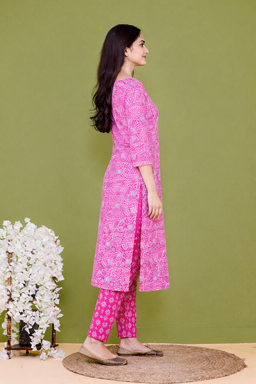 Pink Barik Jaal Pittan Work Dupatta Set