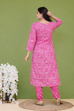 Pink Jaal Heavy Mirror Yoke Dupatta Set