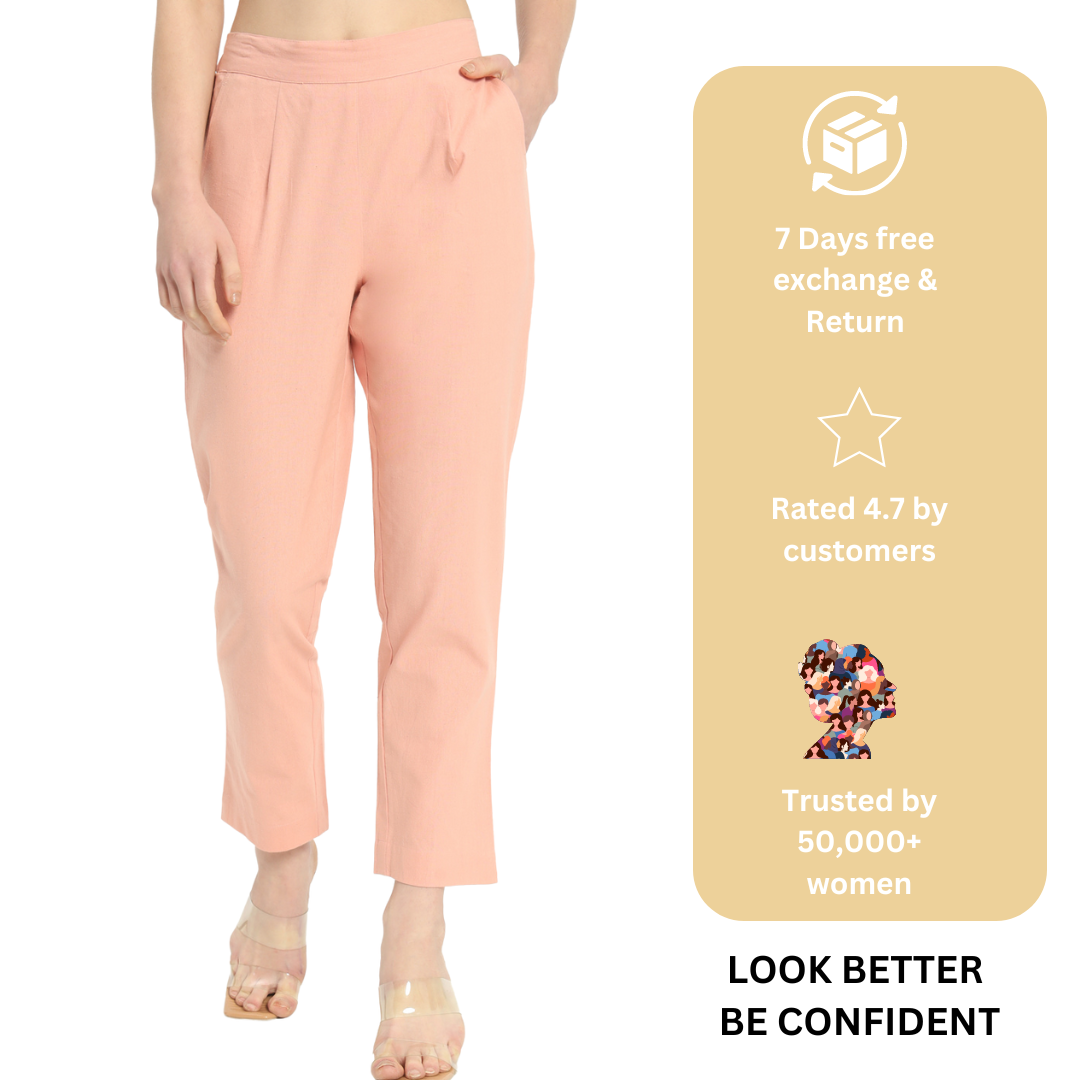 PEACH COTTON PANTS