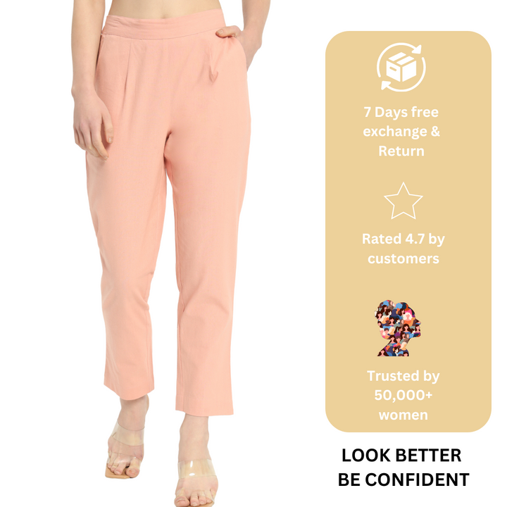 PEACH COTTON PANTS