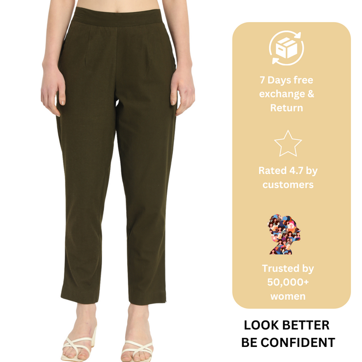 OLIVE GREEN COTTON PANTS