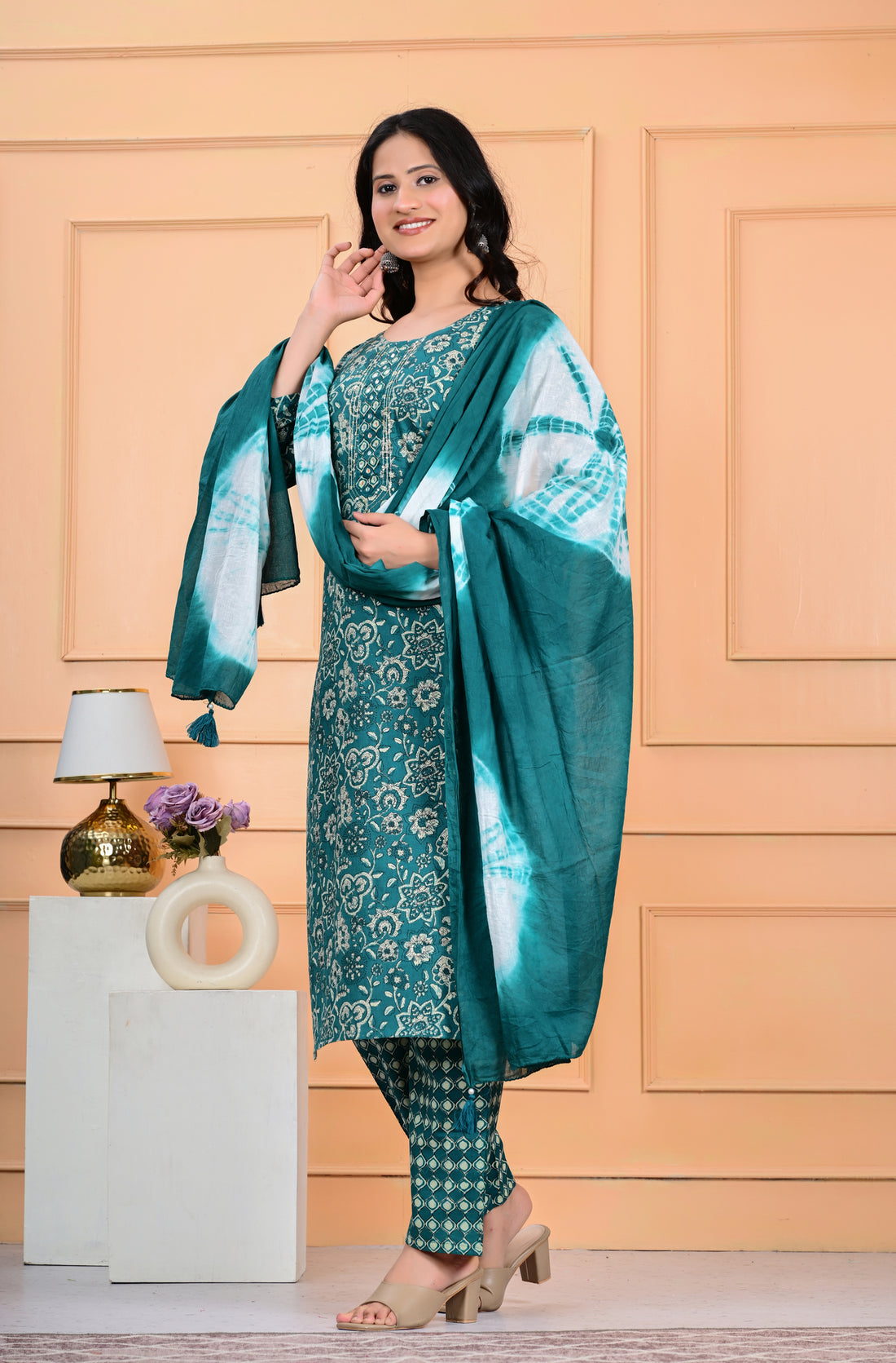 Cotton Kurta Pant Dupatta Set
