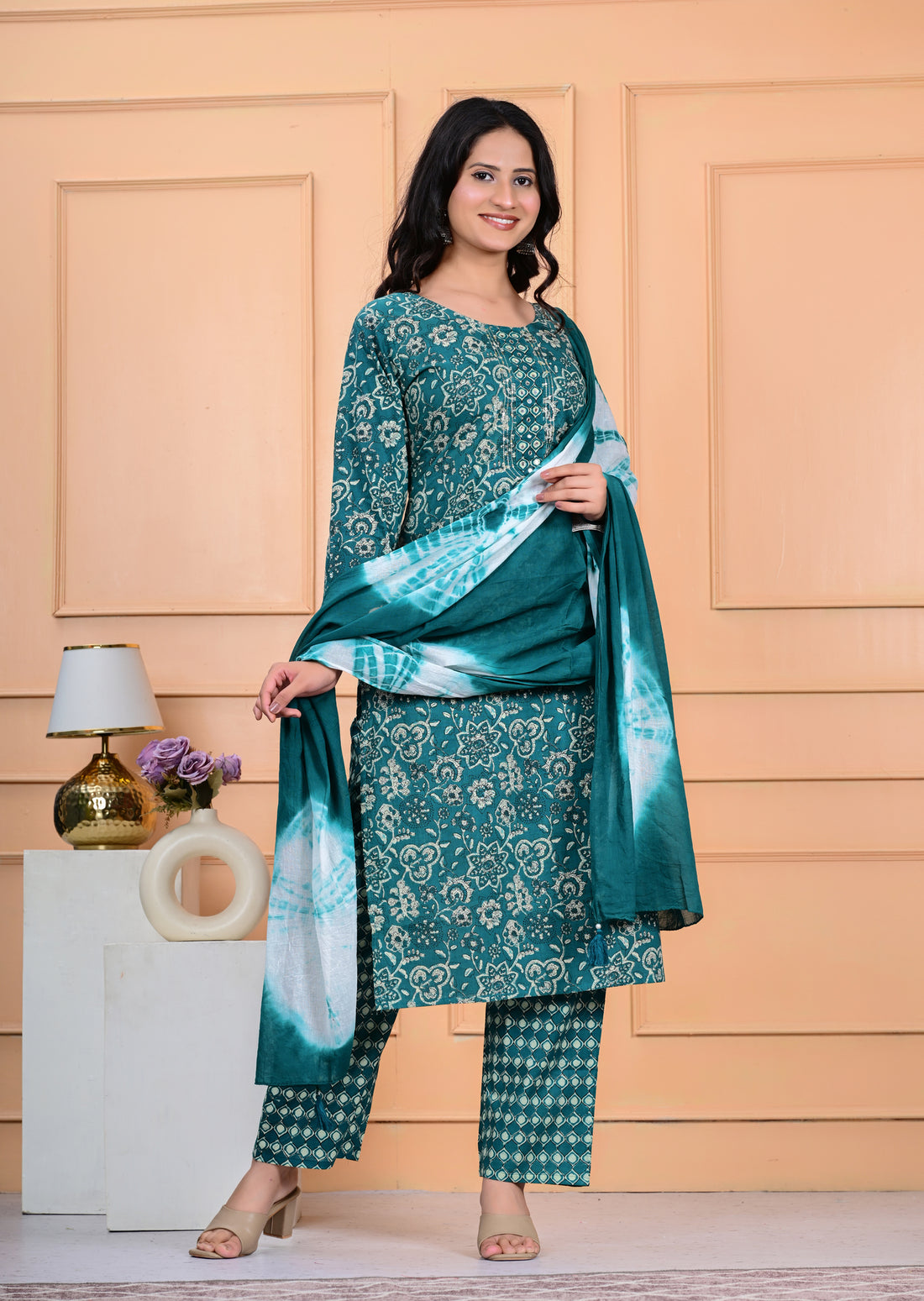 Cotton Kurta Pant Dupatta Set