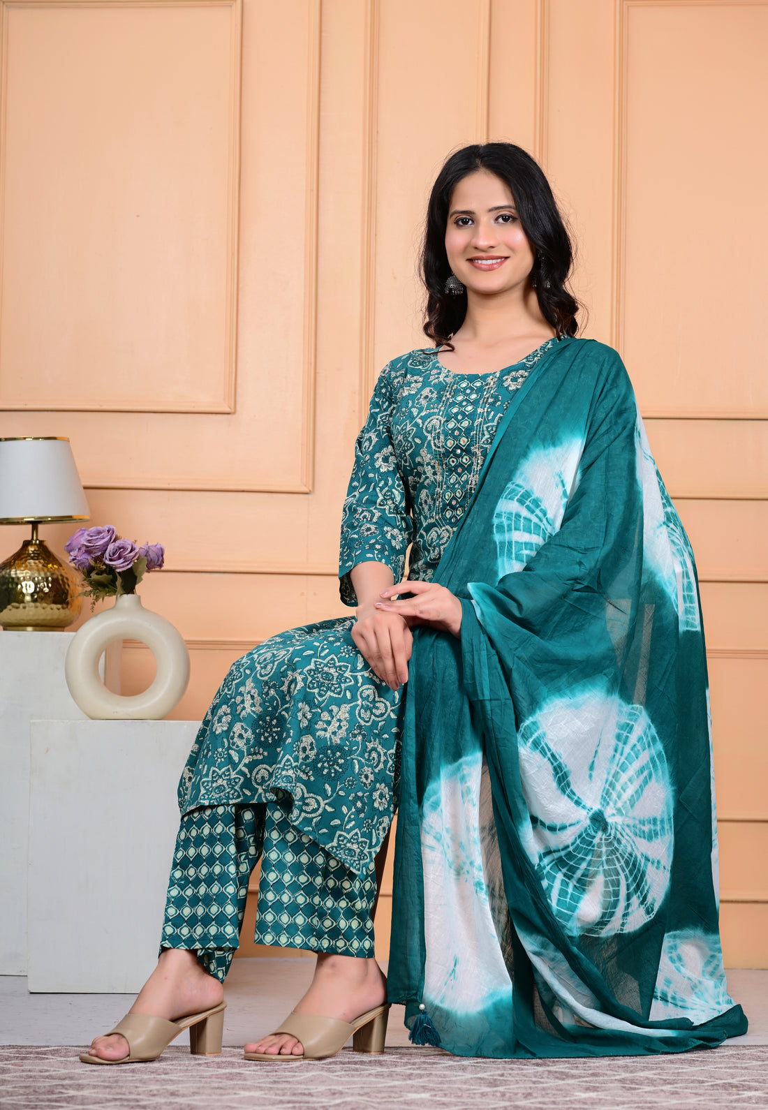 Cotton Kurta Pant Dupatta Set