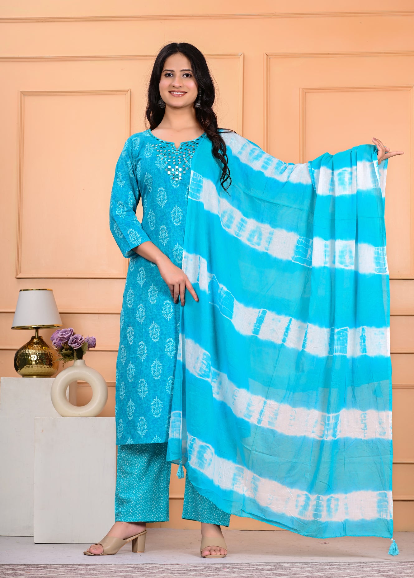 Cotton Kurta Pant Dupatta Set