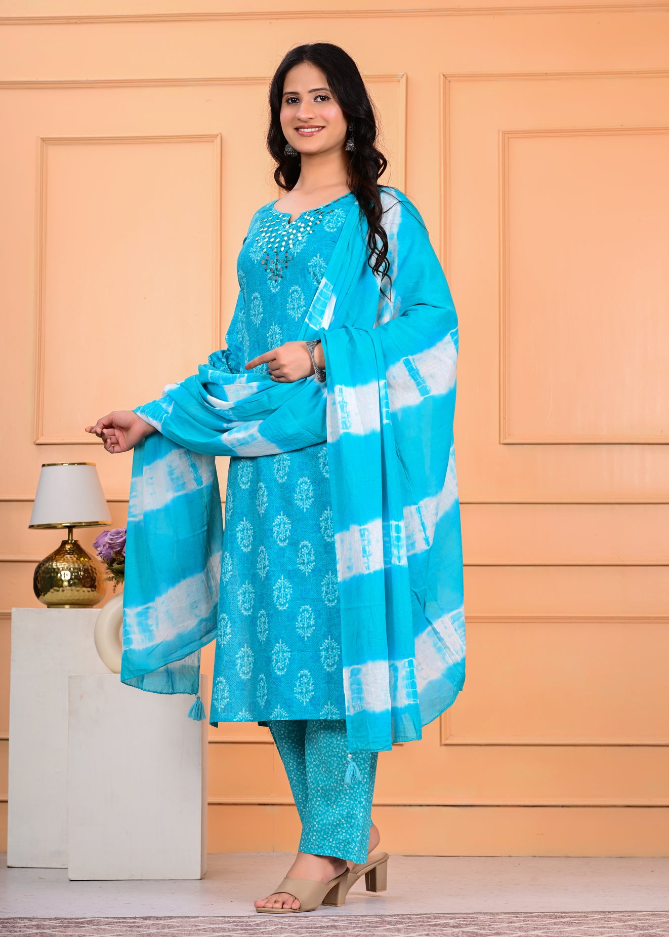 Cotton Kurta Pant Dupatta Set