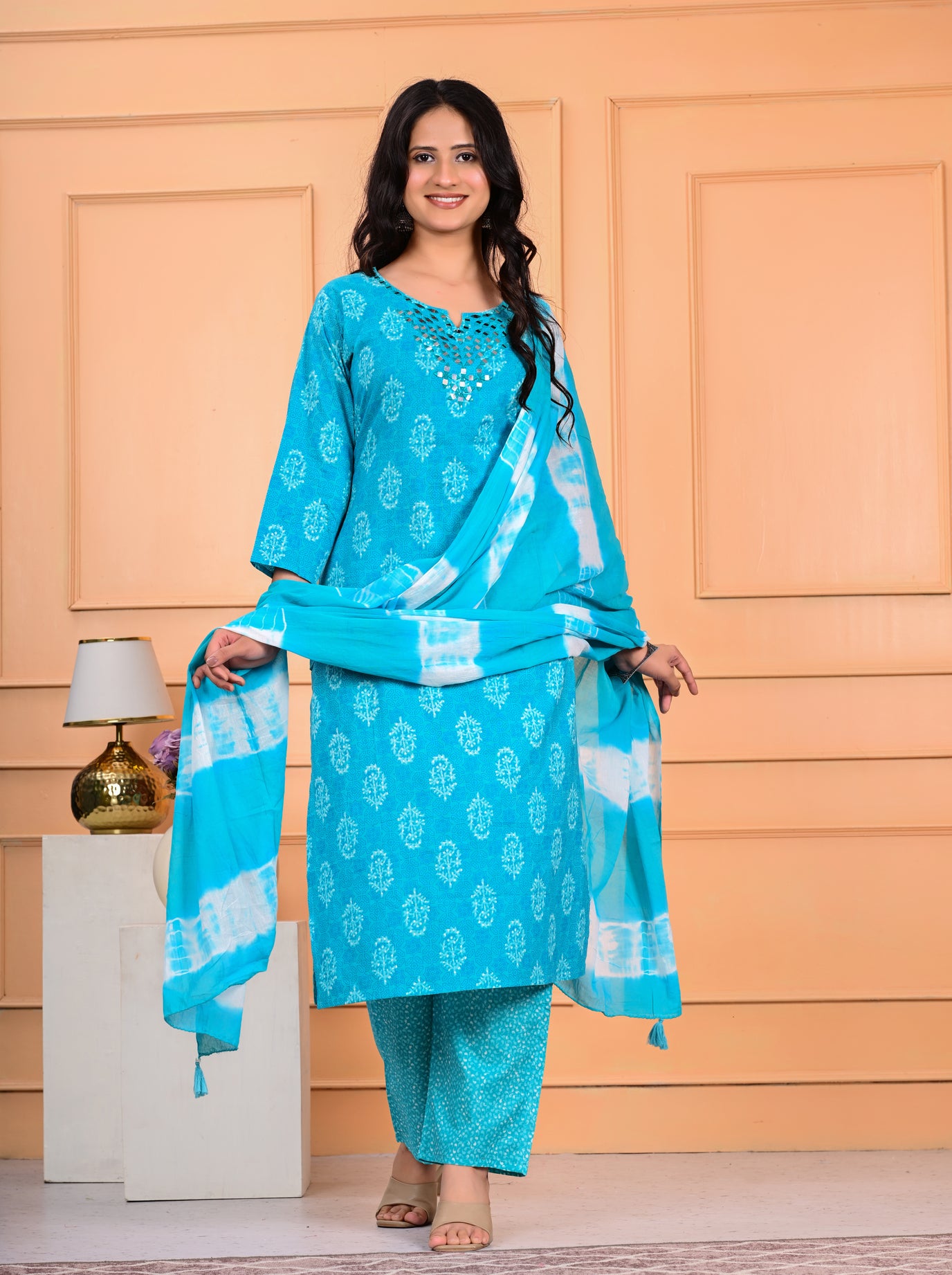 Cotton Kurta Pant Dupatta Set