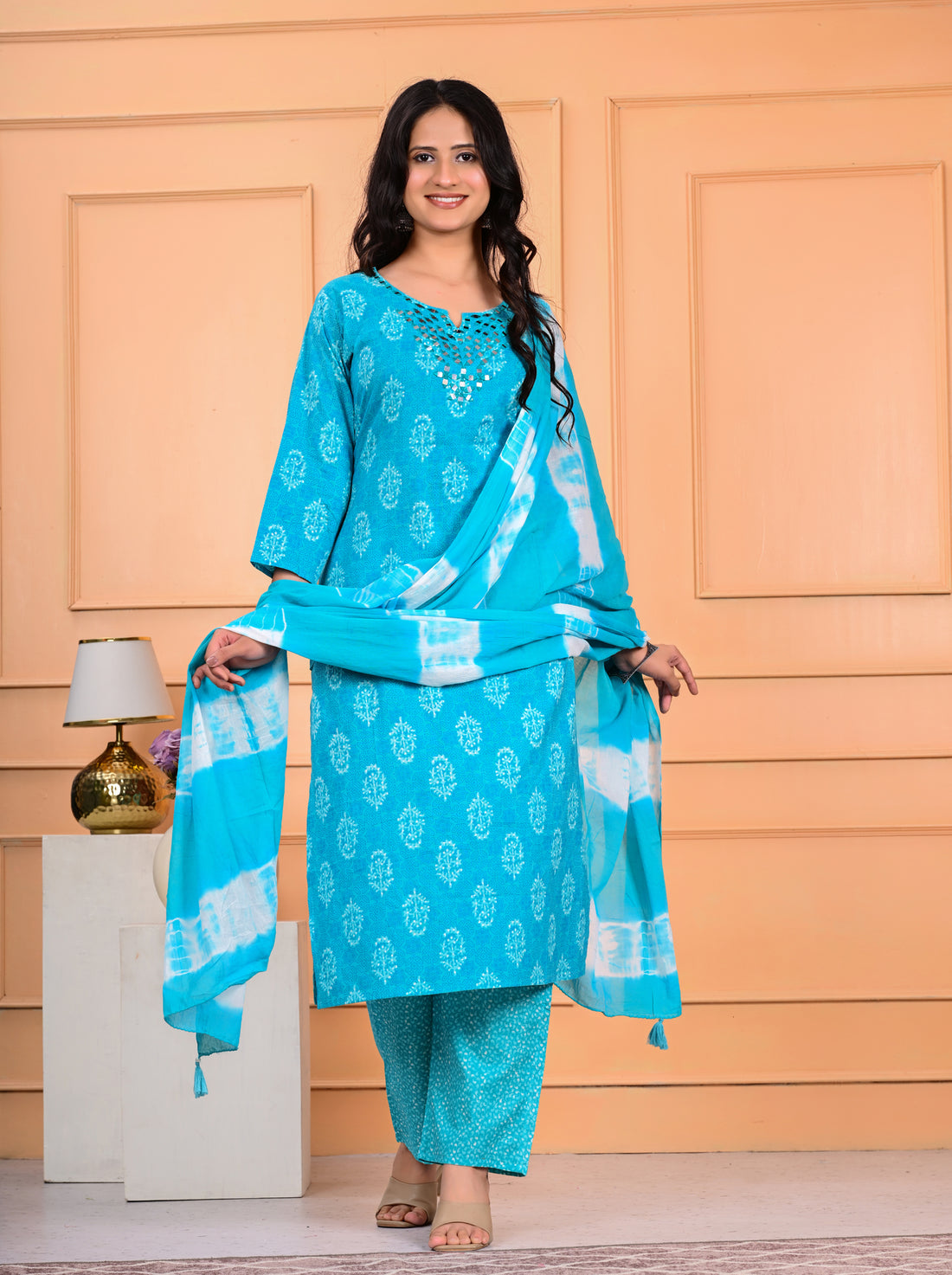 Cotton Kurta Pant Dupatta Set