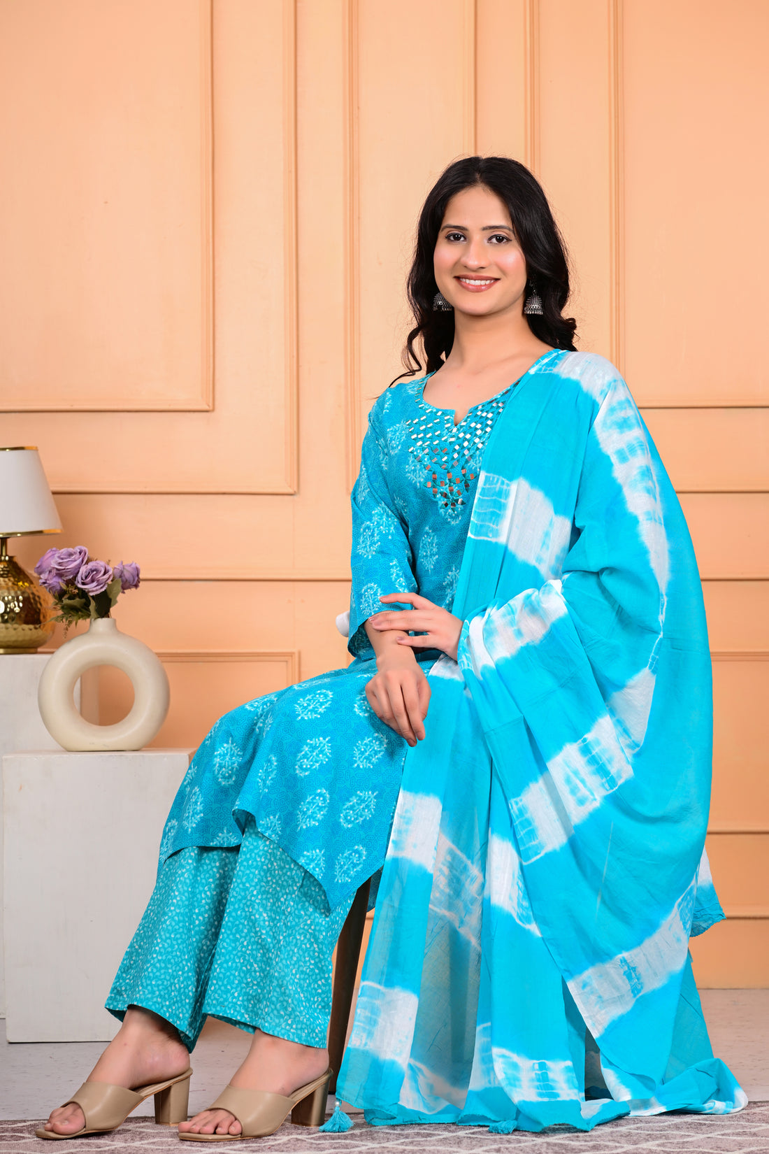Cotton Kurta Pant Dupatta Set