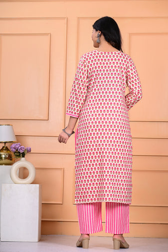 Cotton Kurta Pant Dupatta Set