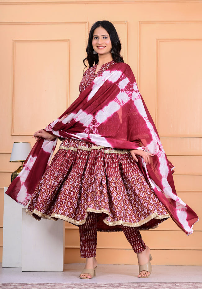 Cotton Kurta Pant Dupatta Set