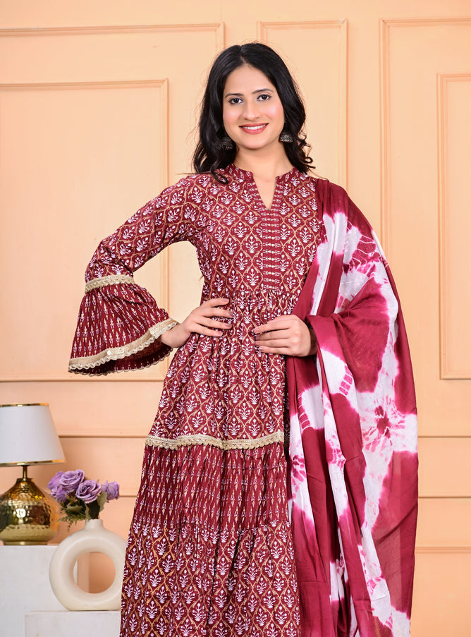 Cotton Kurta Pant Dupatta Set