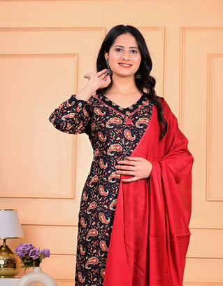 Cotton Kurta Pant Dupatta Set