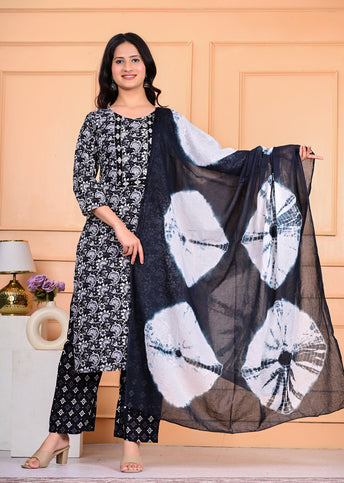 Cotton Kurta Pant Dupatta Set
