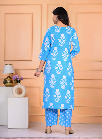 Cotton Kurta Pant Dupatta Set