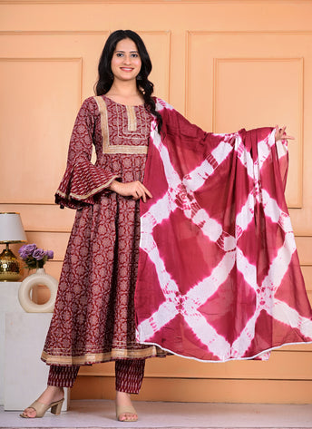 Cotton Kurta Pant Dupatta Set