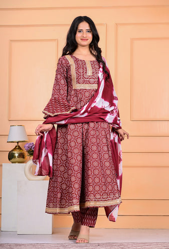 Cotton Kurta Pant Dupatta Set