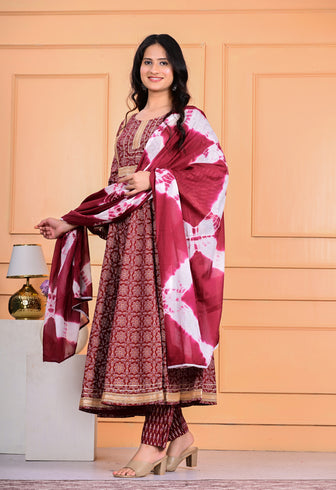 Cotton Kurta Pant Dupatta Set