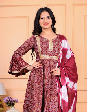 Cotton Kurta Pant Dupatta Set