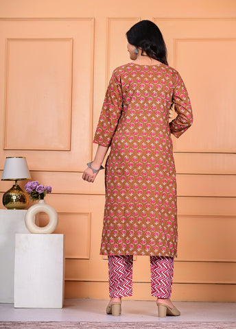 Cotton Kurta Pant Dupatta Set
