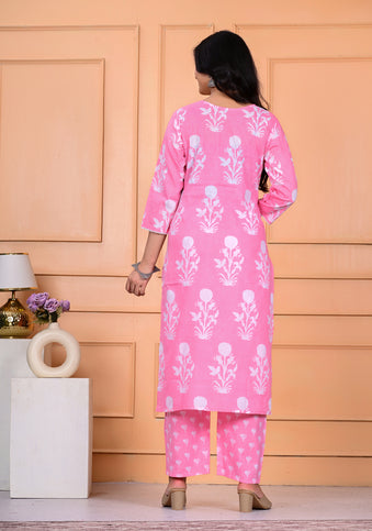 Cotton Kurta Pant Dupatta Set