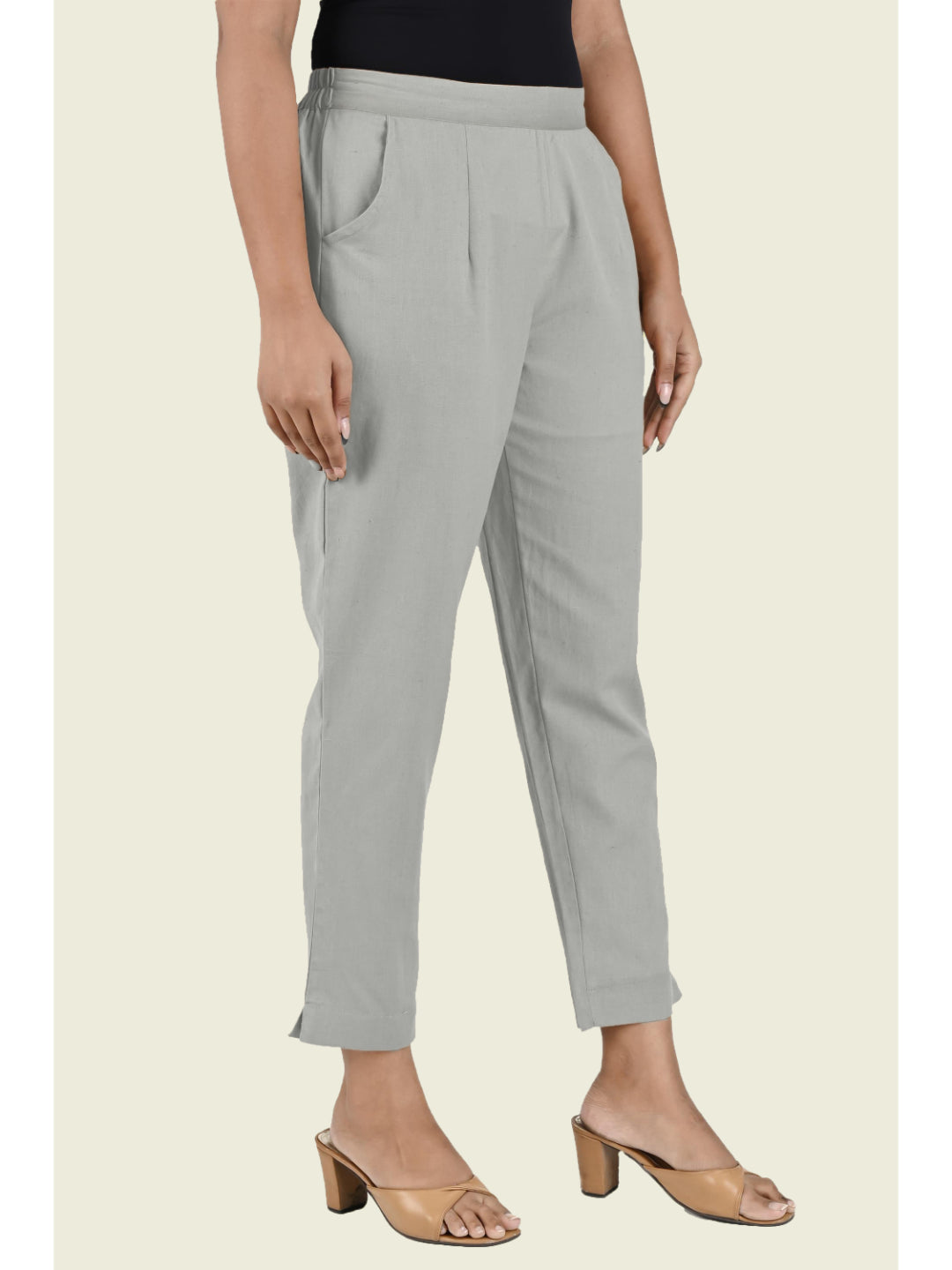 GREY COTTON PANTS - SKYTICK