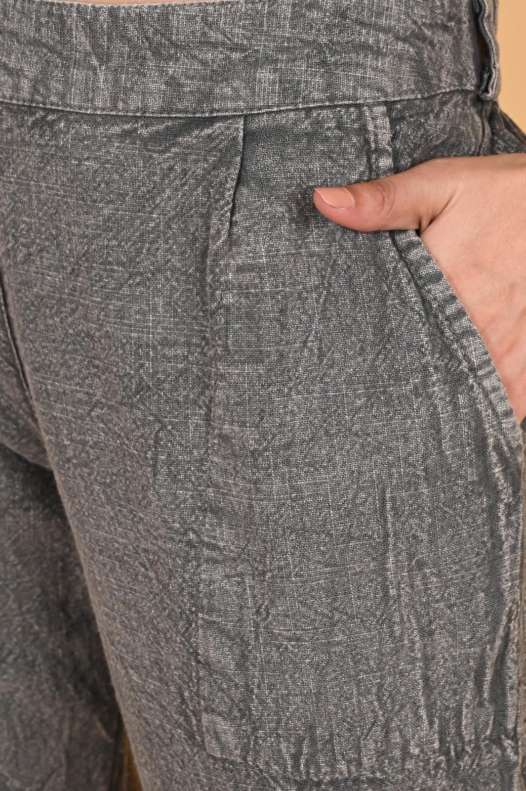 WOOD YELLOW DENIM COTTON PANTS - SKYTICK